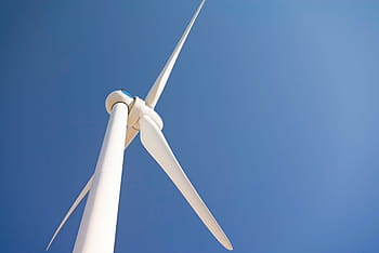 white, wind turbine, clear, sky, wind, windmill, turbine, clean, blue, power, electricity