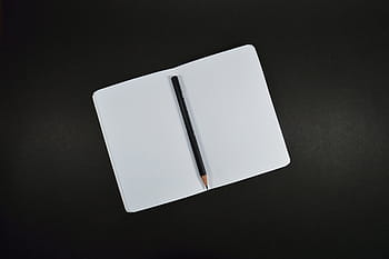zwart, potlood, wit, stootkussen, papier, vel, blocnote, notitieboekje, schrift, kantoor, bureau