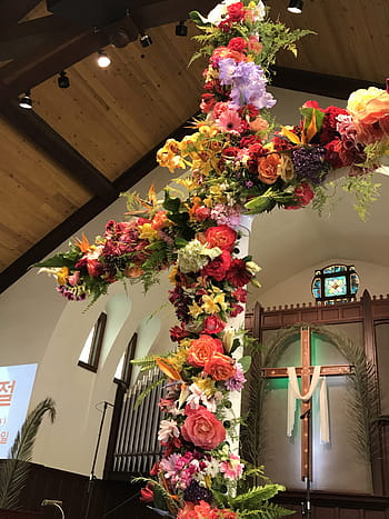 croce di pasqua, attraversare, Pasqua, Domenica, Chiesa, cristianesimo, religione, fiore, primavera, celebrare, floreale