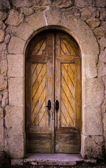 closed wooden door, door, old door, wood door, entrance, antique, architectural, old, architecture, stone, front