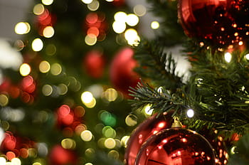 bokeh photography, red, baubles, wallpaper, hintergrung, bokeh, gold, circles, background, green, blur