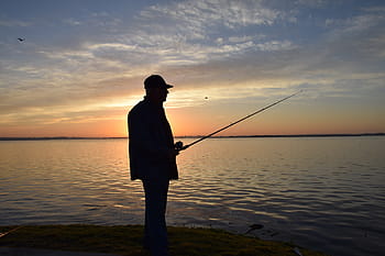 Fisherman, Portrait, Silhouette, Fishing, sunrise, lake toho, kissimmee, florida, fishing Rod, freshwater Fishing, sunset