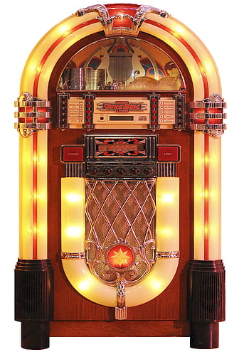 hnědý jukebox, Hudební automat, padesátá léta, rock 'n' roll, hudba, hudební box