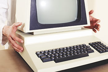 old retro computer, Old, retro, computer, technology, computer Keyboard, old-fashioned, retro Styled, typewriter, equipment, typing