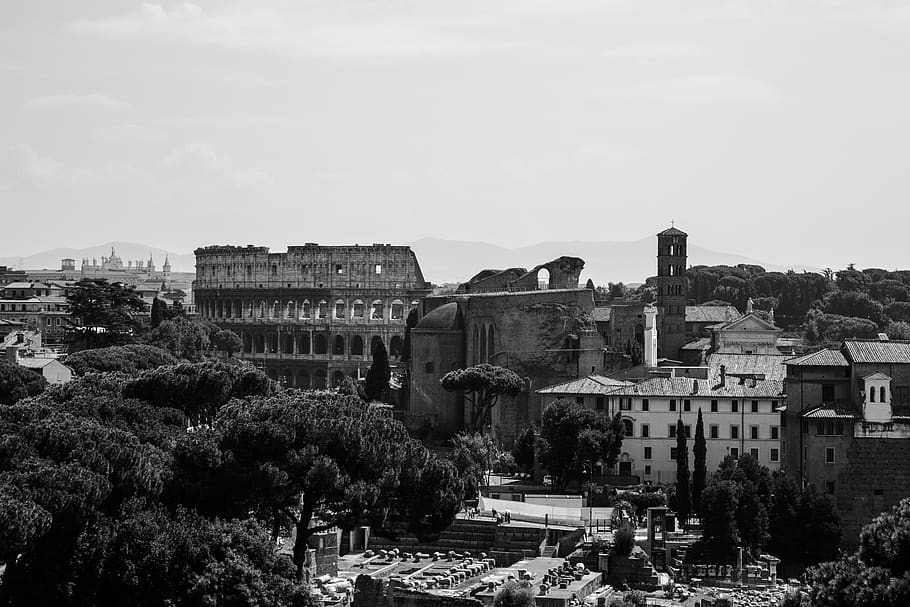 kolezyum, coliseum, Roma, İtalya, Kent, manzara, eski, tarihi, tarihi yapılar, tarihi bina, turizm