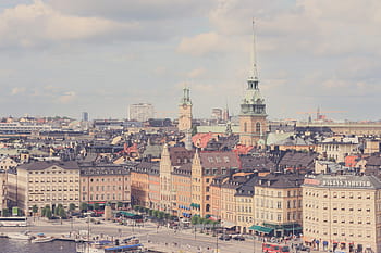 letecký, prohlížení fotografie, beton, budov, bílý, hnědý, vysoký, vzestup, během dne, město, silnic