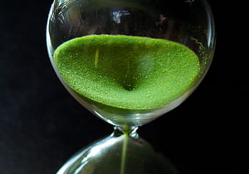 hourglass, green, sands, duration, temporal distance, egg timer, period, interval, phase, sand, hour