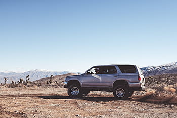 silver toyota 4 runner, 4runner, dessert, car, vehicle, transportation, road, nature, landscape, rocks, desert