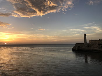 šedá, beton, maják, tělo, voda, během dne, kuba, havana, přístav, mezník, Havana, přístav