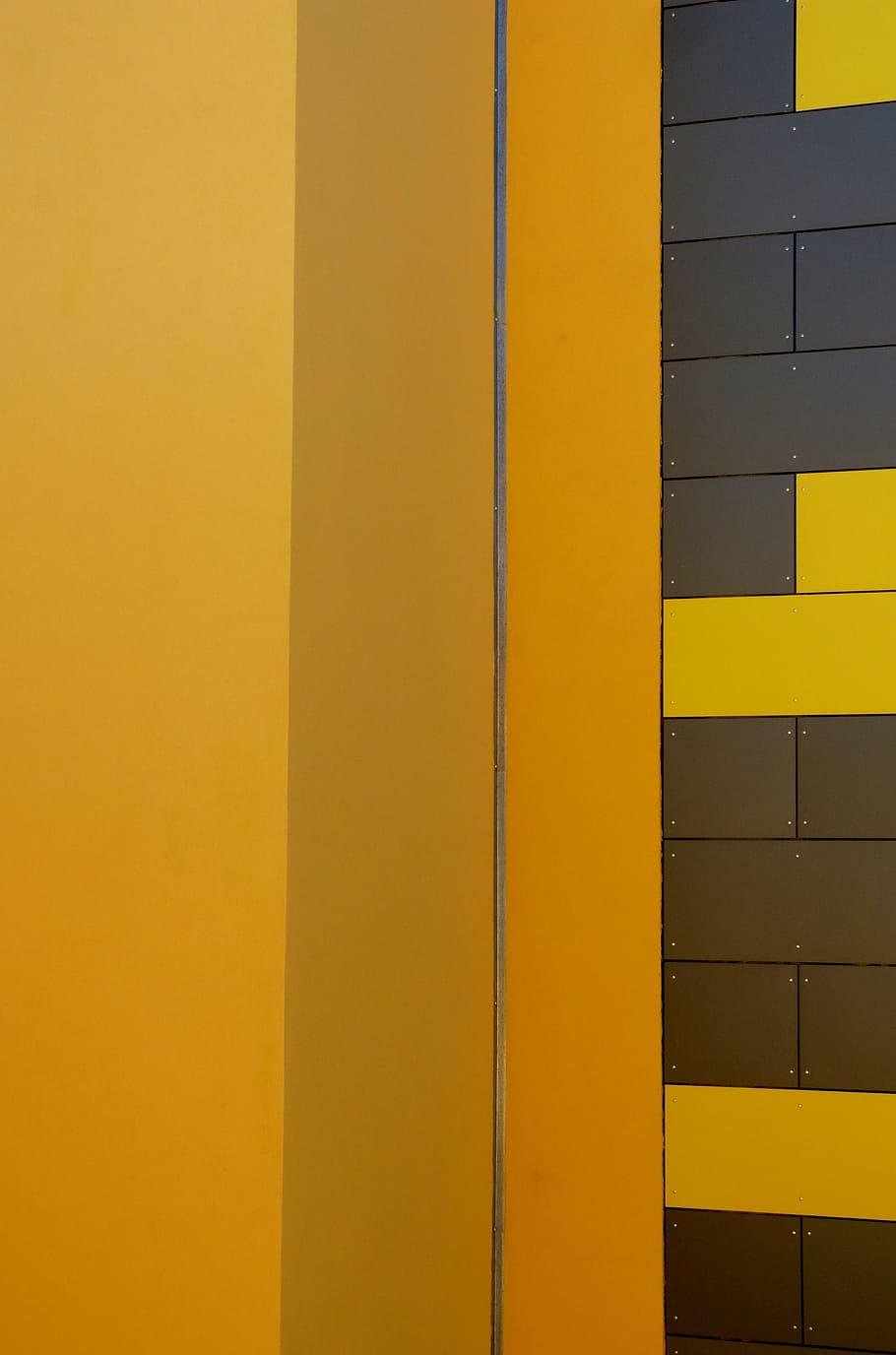 line, wall, yellow, house, architecture