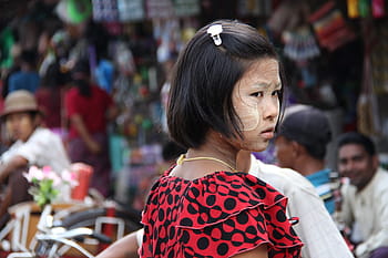 girl, people, young, market, street, snapshot, burmese, yangon, myanmar, travel, asia