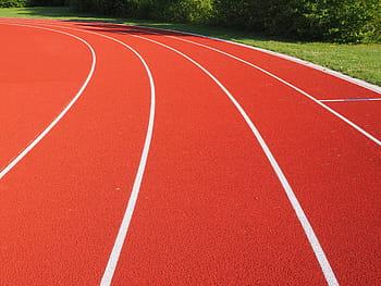 Červené, bílý, pole, během dne, tartanová dráha, kariéra, přistávací dráha, atletika, běh, závod, sport