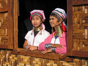 burma, woman, extended neck, cultures, people, asia, indigenous Culture, headscarf, traditional Clothing, village, women