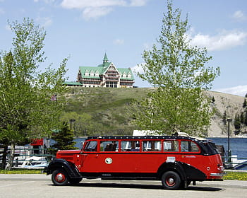 Waterton, Provincial Park, Park, Car, Oldtimer, waterton provincial park, car, vehicle, hotel, building, scenery, tourist attraction