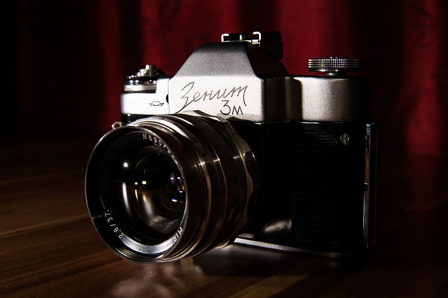 Fotoaparát, fotografie, fotografování, starý, retro, film, analogový, zenit, usr, optika, malý obrázek
