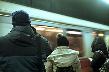 město, metro, dojíždějící, chodců, městský, doprava, lidé, čekání, vlak, cestovat, podzemí