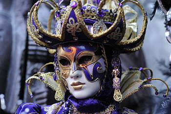 žena, nosí, maškarní maska, detailní, fotografie, karneval, maska, Benátky, přestrojení, kostým, k nepoznání