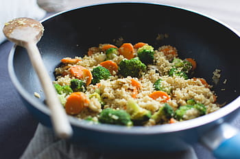 & Amp;, couscous cina, colorat, amp, sănătos, cușcuș, masa de seara, gătire, tigaie, alimente, vegetal