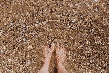 piernas, arena, hembra, playa, caucásico, océano, persona, mar, verano, agua, mujer