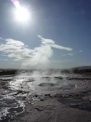 Strokkur, gejzír, Izland, melegvizes völgy, Haukadalur, blaskogabyggd, kitörés, forrásban lévő víz, víz, arany kör, látnivalók