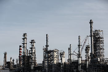 torri, post di trasmissione, blu, cielo, grigio, industriale, fabbrica, giorno, tempo, macchine, attrezzatura