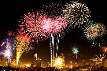 花火ショー、 夜間、 花火、 夜、 大晦日、 ライプツィヒ、 火、 花火アート、 ビーコン、 ロケット、 ライト