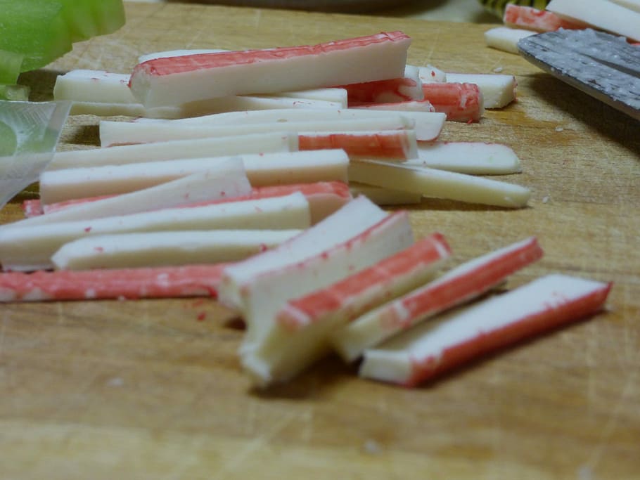 Sushi, Surimi, Wood, Japan, Food, surumi, bamboo, bamboo mat, food and drink, large group of objects, indoors