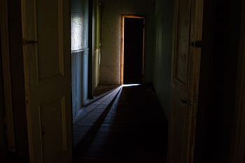 koridor, světlo, dveře, temný, strašidelný, architektura, nikdo, starý, noc, architektura a budovy, uvnitř