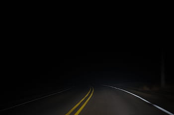 gray asphalt road, dark, night, road, street, asphalt, travel, light, the way forward, dividing line, highway