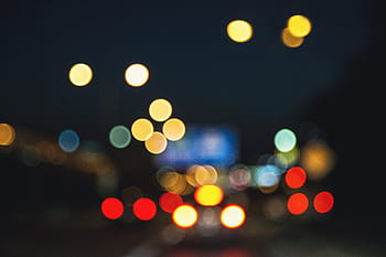 noční bokeh světla, město, noc, bokeh, světla, městský, rozostření, abstraktní, pozadí, provoz, ulice