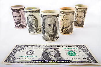 five, assorted, u.s dollar banknotes, dollar, money, president of the u s a, cash money, business, currency, finances, crisis