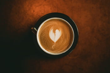 káva, pohár, ráno, nápoj, snídaně, cappuccino, jídlo, napít se, džbánek, krém, temný