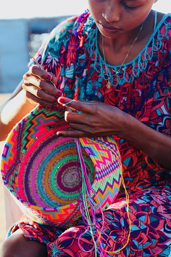 girl, wayuu, indian, culture, colombia, mochilas, bag, latinoamerica, traditional, colombian, clothing