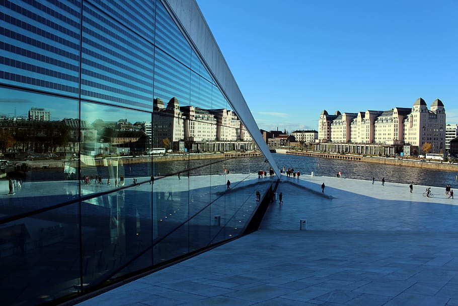oslo, dům opery, operní, architektura, Norsko, budova, alexandra gutthenbach-lindau, visitoslo, modrý, zeď, Zajímavosti