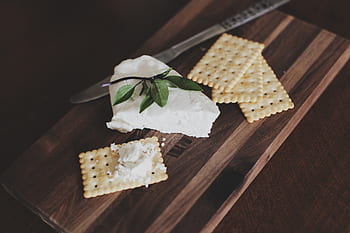 cheese, crackers, snack, food, cutting board