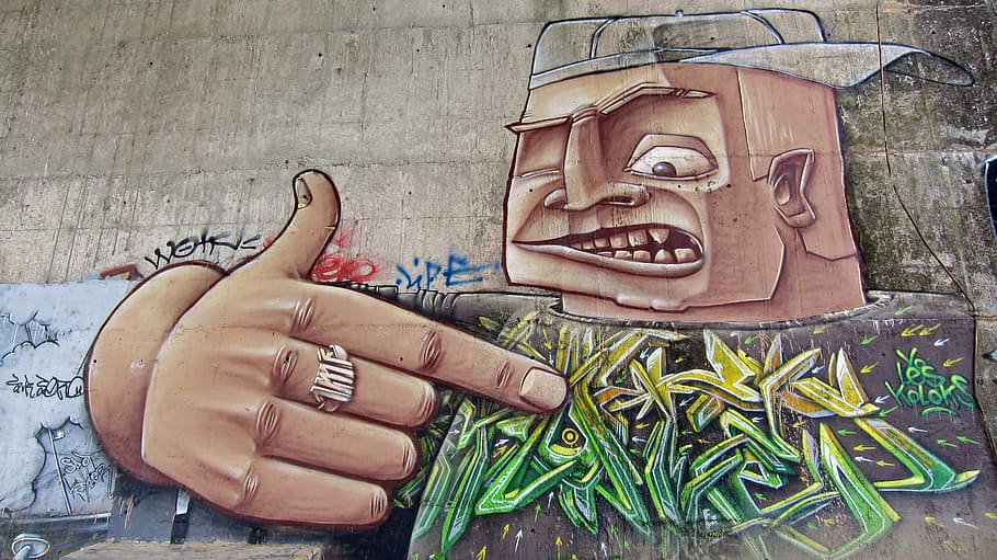 man, pointing, chest painting, Toulouse, France, Graffiti, Art, graffiti, art, artistry, painting, drawing