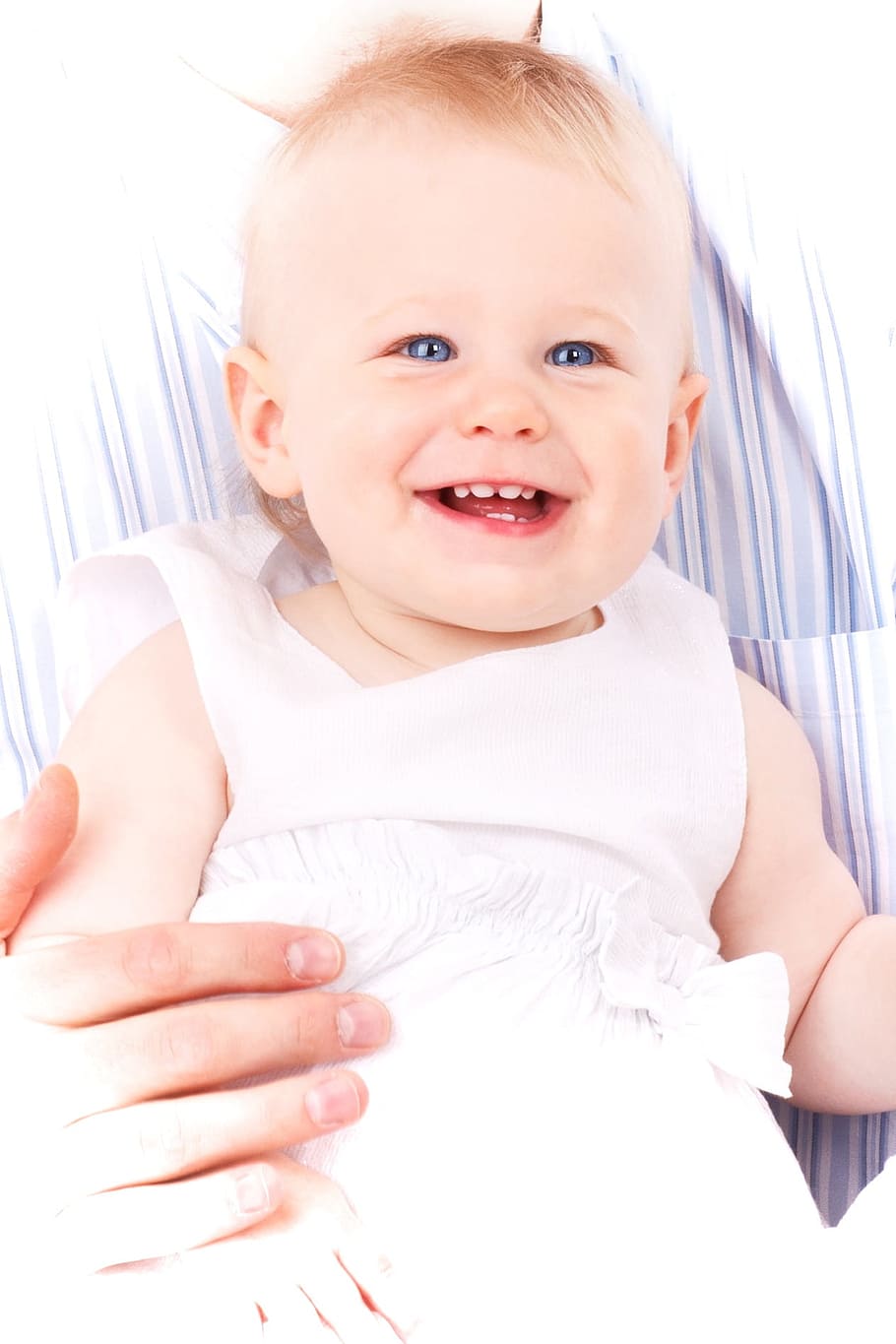 baby, wearing, white, tank dress, leaning, person, child, cute, expression, eyes, face