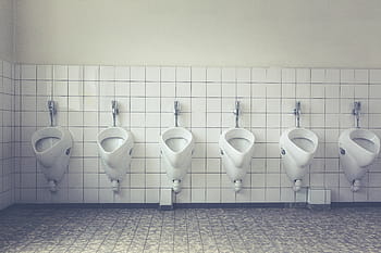 šest, bílý, keramický, pisoáry, toaleta, veřejný záchod, WC kabiny, veřejnost, pisoár, muž WC, sanitární blok