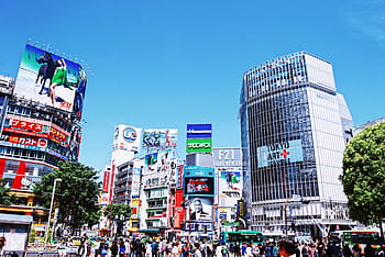 people, walking, streets, near, high, rise, buildings, japan, tokyo, shopping, mall