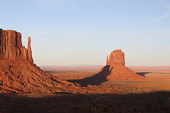 letecký, Pohled, monument valley, utah, Příroda, krajina, cestovat, dobrodružství, poušť, mraky, nebe