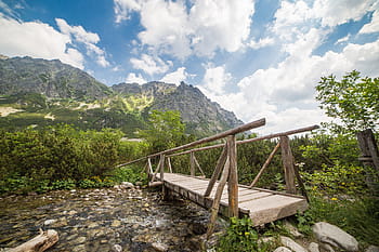 kayu, jembatan, tinggi, pegunungan tatras, Jembatan Kayu, Tatras Tinggi, Pegunungan, hiking, bukit, alam, slovakia