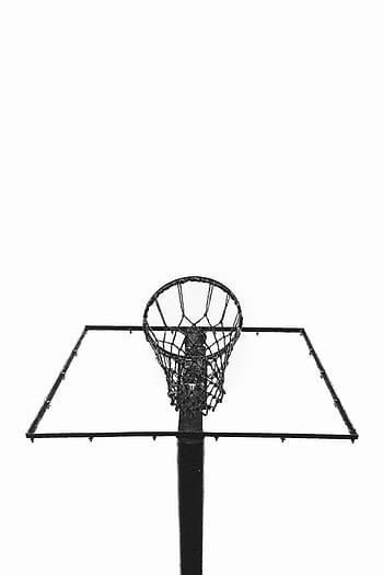 black basketball hoop, black, steel, framed, basketball, hoop, net, hoops, fitness, sports, black and white
