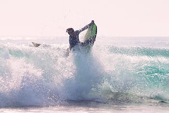 man, surfing, daytime, nature, landscape, water, ocean, sea, beach, waves, surf