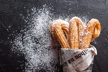 pasticceria al forno, churros, cottura al forno, biscotti, dolce, confetteria, nutrizione, cibo, prima colazione, piatto, cucina