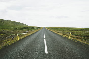 asphalt road, green, grass field, landscape, photography, pavement, grass, field, daytime, road, rural