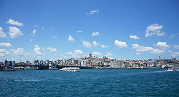 panoramic, photography, concrete, buildings, body, water, daytime, Istanbul, Turkey, Throat, Landscape