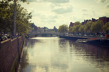 River Liffey, Dublin, Ireland, bridge, water, canal, city, urban, architecture, buildings