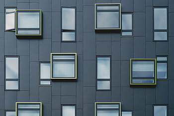 costruzione di finestre, foto, finestre, costruzione, architettura, città, urbano, condominio, appartamento, fotogramma intero, esterno dell'edificio