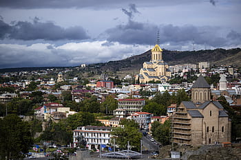 kostel, tbilisi, architektura, Gruzie, katedrála, město, cestovat, sameba, budova, opatství, křesťanství