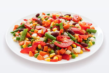 vegetables, round, white, plate, mexican mix, salad, carrot, mexican, food, mixed, pepper